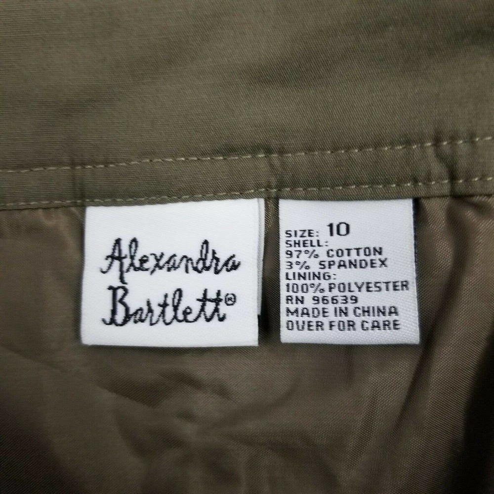 Alexandra Bartlett Olive Green Pleat Skirt Size 10 - Picture 8 of 10